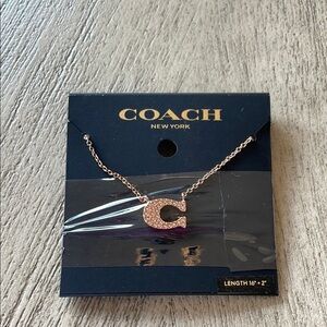 Coach Pave Signature Necklace NWT